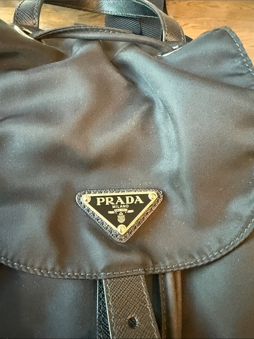 Prada Tessuto Nylon Backpack Black Backpack with Top Handle EUC - Picture 6 of 17